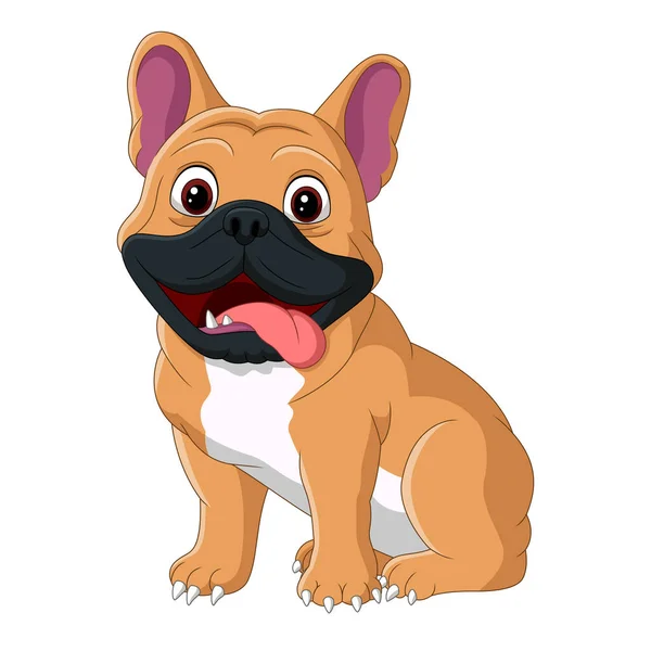Cartoon Dog Sitting Tongue Out — Stock Vector
