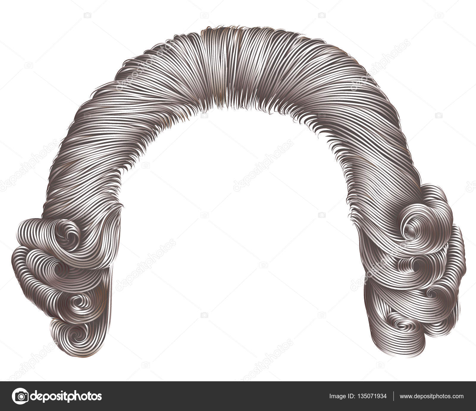 Man wig gray hair curls. medieval style rococo. Stock Vector Image by ©ktoytor #135071934 Man wig gray hair curls. medieval style rococo. Stock Vector Image by ©ktoytor #135071934