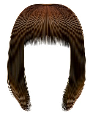 trendy tüyleri koyu kahverengi renkler. kare saçak. Güzellik moda