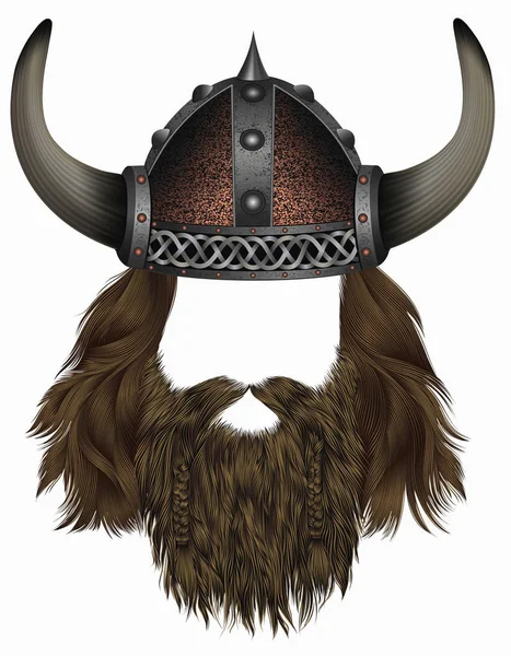 Viking boynuzlu kask içinde. maske peruk. sakallı adam saç .