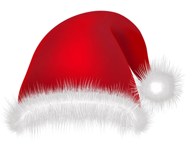Κόκκινο καπέλο Αϊ-Βασίλη στον λευκό background.christmas διακοπών μάσκα ενδυμασία . — Διανυσματικό Αρχείο