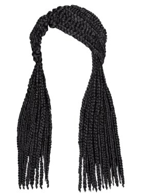 trendy Afrika uzun saç cornrows. gerçekçi 3d. moda güzellik stil.