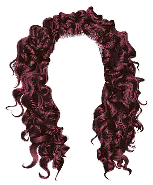 long curly hairs     purple  colors  .  beauty fashion style . wig .
