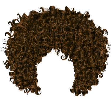 trendy kıvırcık siyah kahverengi saçlı. gerçekçi 3d. küresel saç modeli .