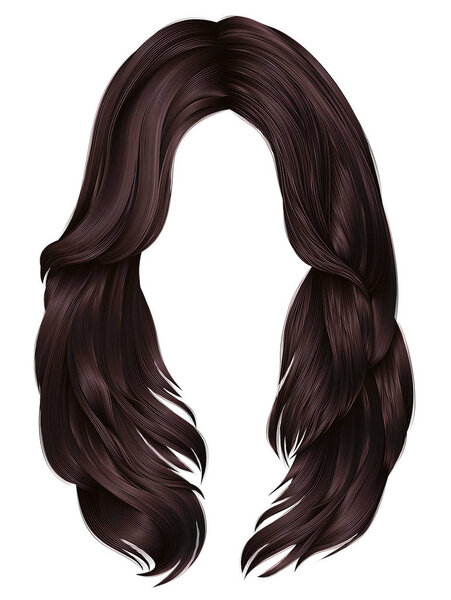 trendy woman long hairs brunette brown brunette colors.beauty fashion .   realistic  graphic 3d