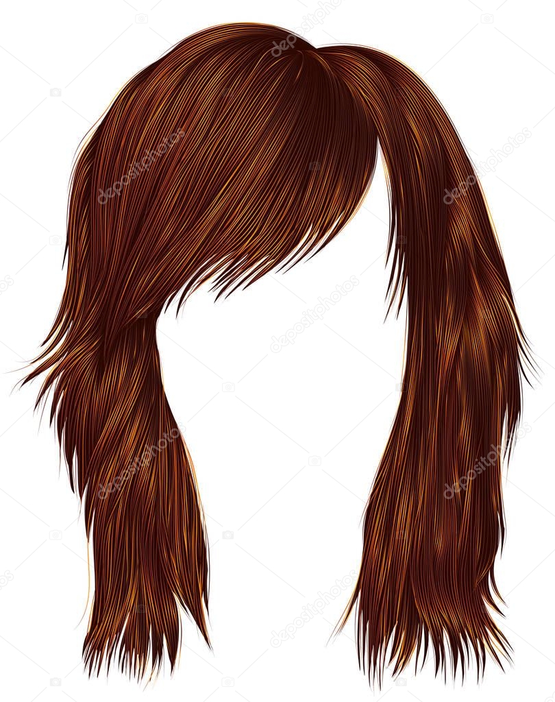 trendy  woman  hairs Red Ginger color . medium length .  beauty fashion style .