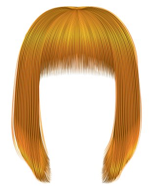 trendy tüyleri parlak sarı renkler. kare saçak. Güzellik moda stil