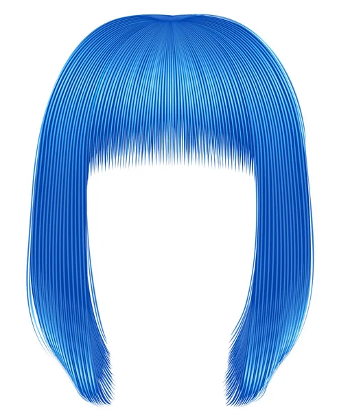 Trendiga hårstrån blå färger. kare Frans. skönhet mode stil — Stock vektor