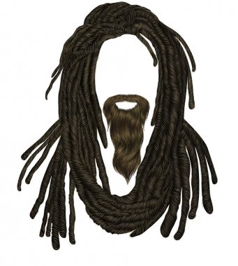 Indian sadhu hairstyle With beard.Hair dreadlocks.funny avatar. clipart
