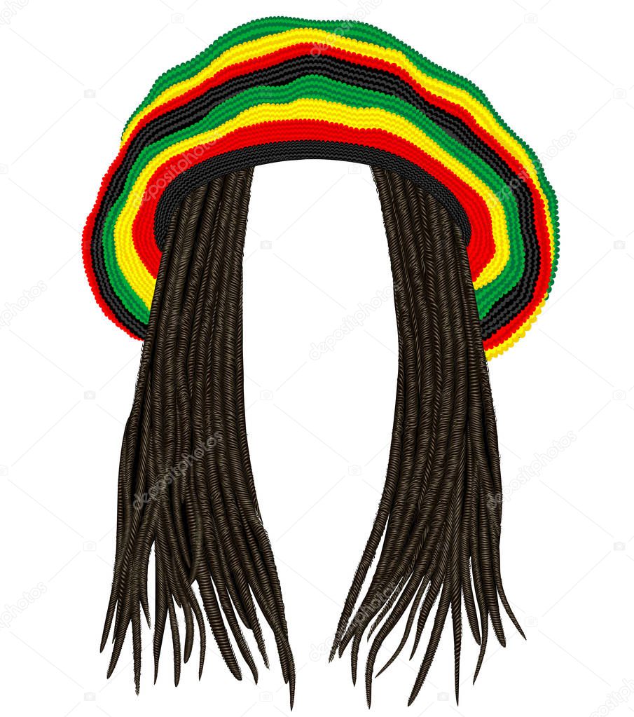 Jamaican rasta hat.Hair dreadlocks.reggae .funny avatar