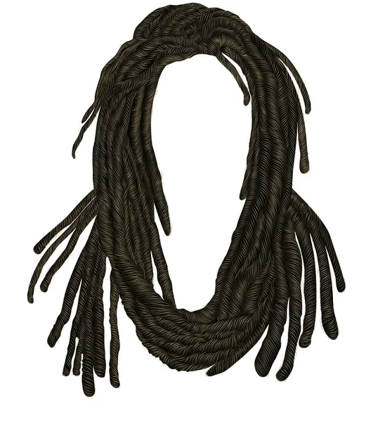 Coiffure indienne sadhu Avec barbe.Cheveux dreadlocks.funny avatar . — Image vectorielle