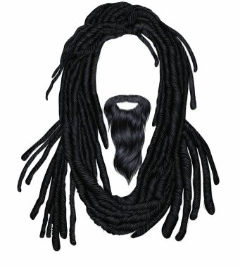Indian sadhu hairstyle With beard.Hair dreadlocks..funny avatar. clipart