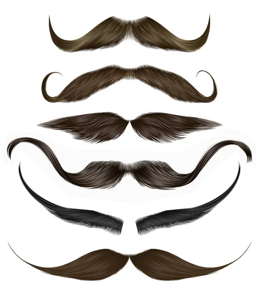 Ensemble moustache vectorielle de différentes couleurs . — Image vectorielle