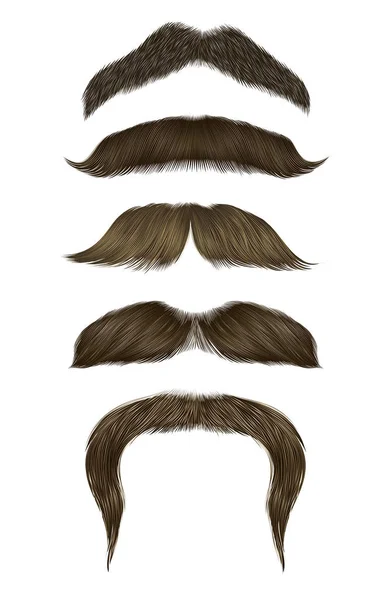 Set vector mustache different colors. — Stock Vector