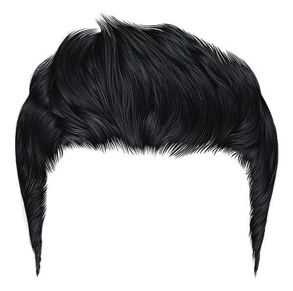 Moda homem elegante cabelos cor preta. style.high cabelo estilo de beleza  . — Vetor de Stock