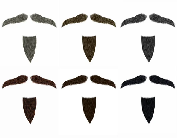 Conjunto de barba longa e bigode diferente colors.fashion beleza sty —  Vetores de Stock