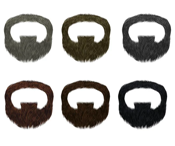 Conjunto de barba longa e bigode diferente colors.fashion beleza sty —  Vetores de Stock