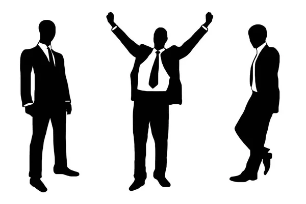 Illustration de différents hommes d'affaires posant — Image vectorielle