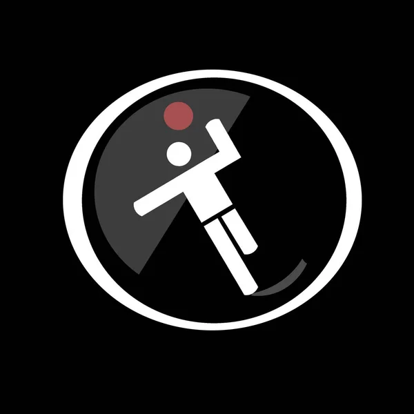 ハンドボール スポーツ ボタン シンボル — ストックベクタ