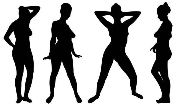 Ensemble de différentes femmes posant — Image vectorielle