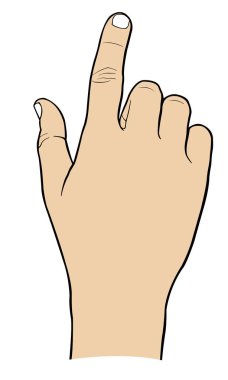 Parmak ile dokunaklı bir el çizimi