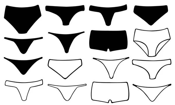 Set of different panties — Stock Vector