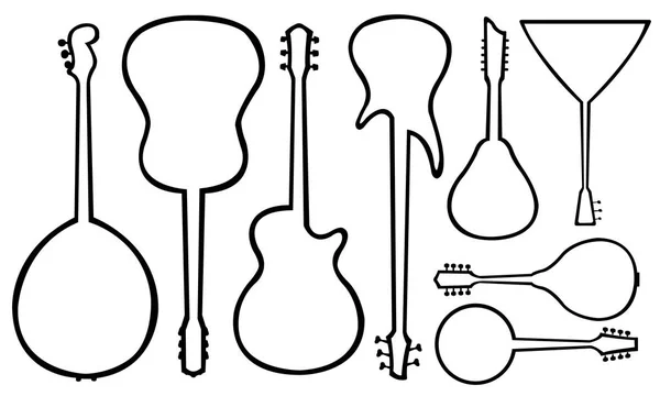 Ensemble de guitares — Image vectorielle