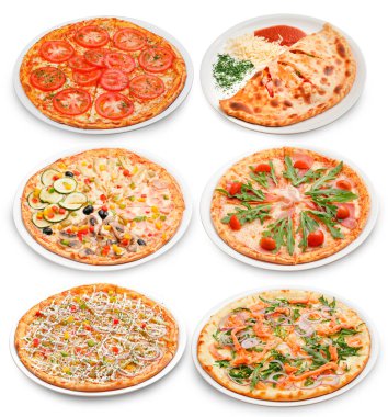 Popüler İtalyan pizzalı altı tabak.