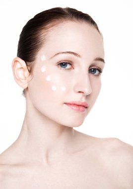 Güzellik kadını sağlıklı kozmetik makyaj portre