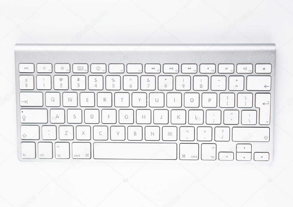 White office computer keyboard on white background