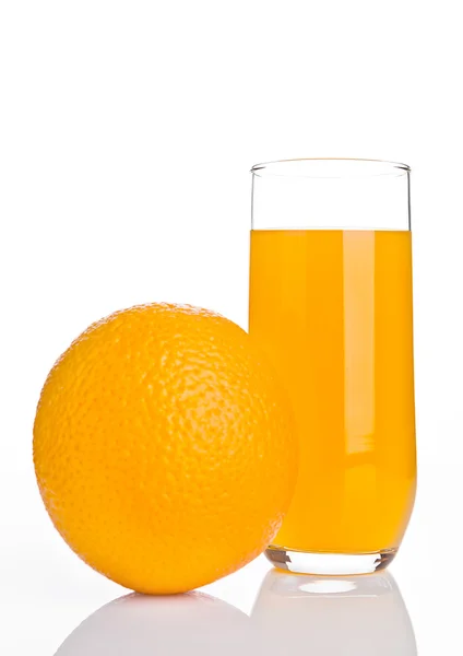 Glass of healthy orange juice with fruit — Stock Photo, Image