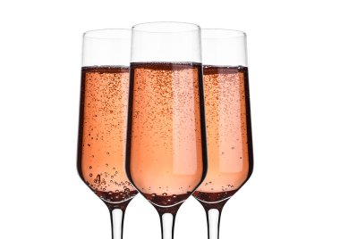 Pembe Gül şampanya kabarcıklar beyaz ile