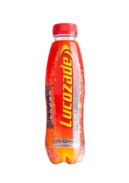 LONDRES, Reino Unido - 05 DE NOVIEMBRE DE 2016: Lucozade Original Energy Drink s —  Fotos de Stock