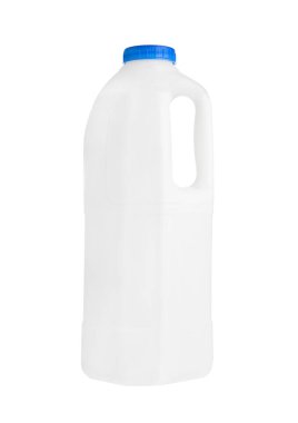Plastik Süt galon konteyner üzerinde beyaz izole