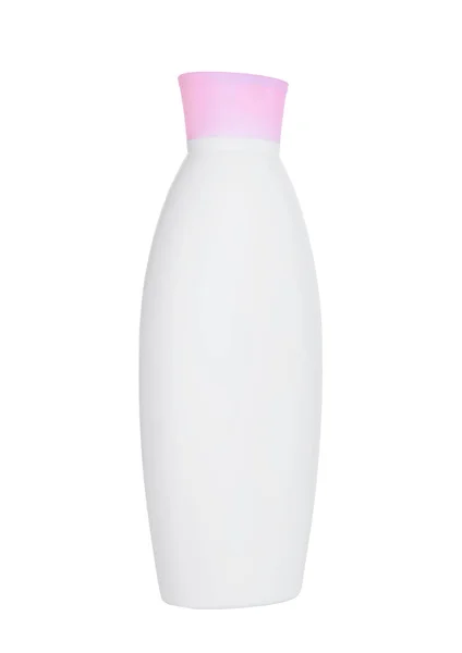Plastové šampon sprchový gel kontejner na bílém — Stock fotografie