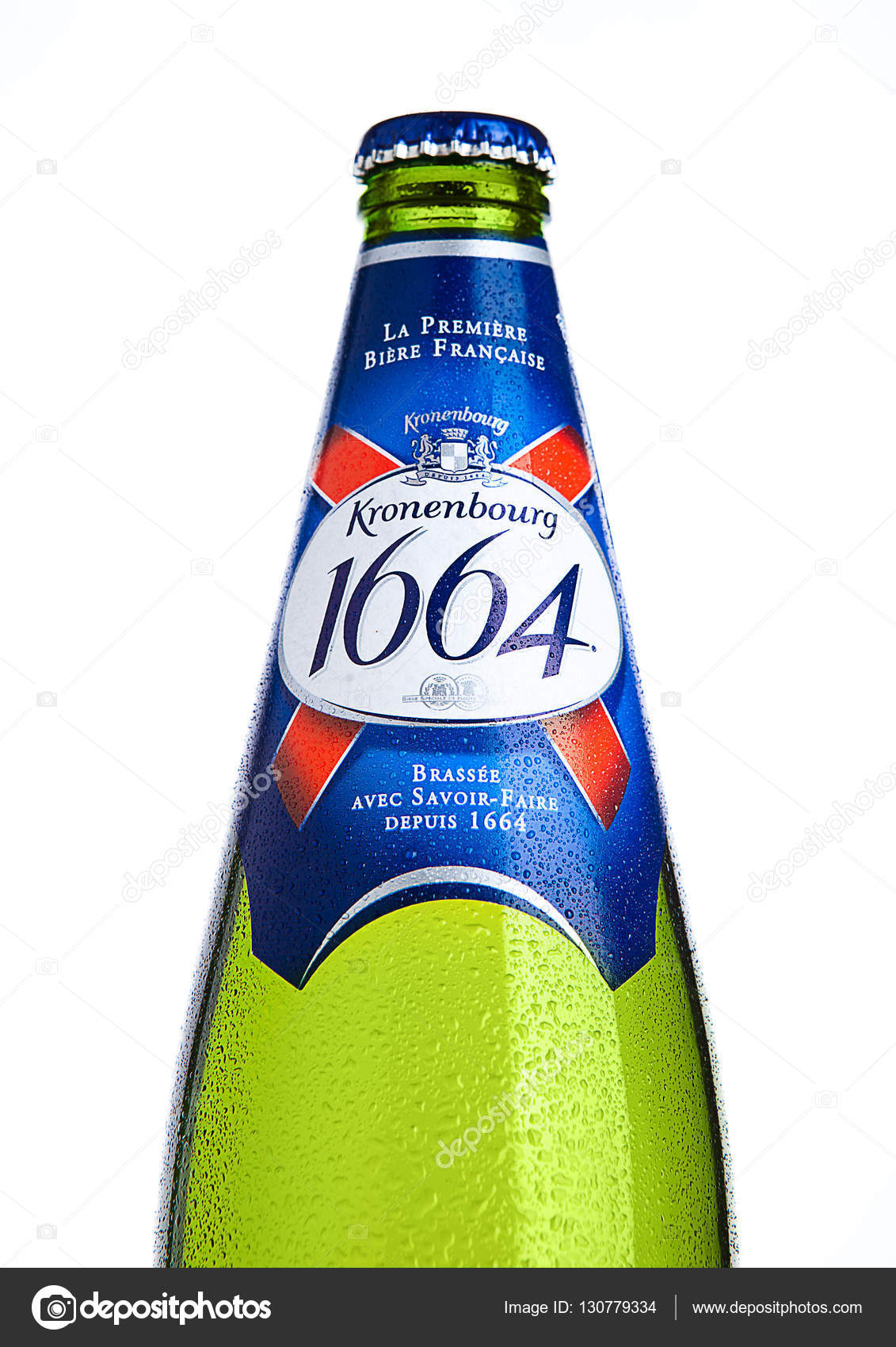 Cold bottle of Kronenbourg 1664 beer on