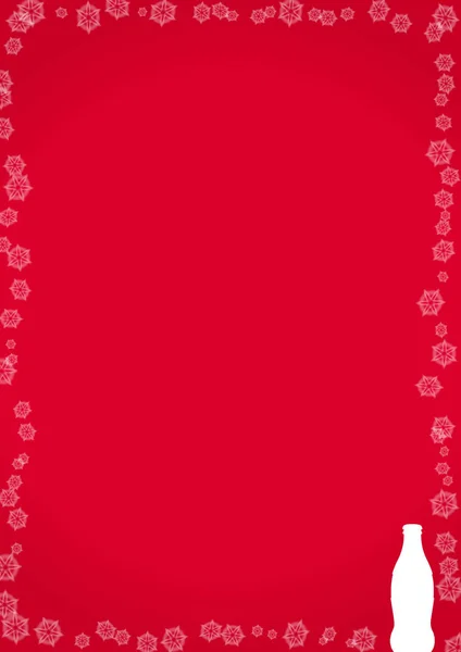 LONDON, UK - DECEMBER 03, 206 Illustration of Coca-Cola bottle on red christmas Background. Coca Cola is the most popular carbonated soft drink beverages sold around the world — Stock Photo, Image