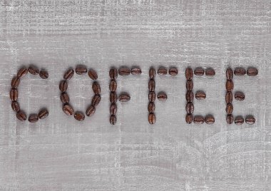 Kahve taze kahve çekirdekleri yapılan işaret mektuplar