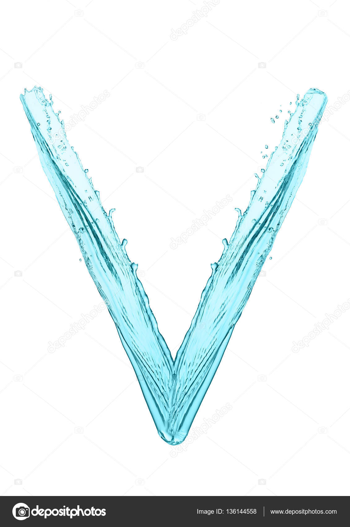 Water Splash Letter V With Light Blue Color Stock Photo By C Denismart
