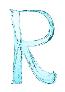 Su sıçrama açık mavi renk R Harfi