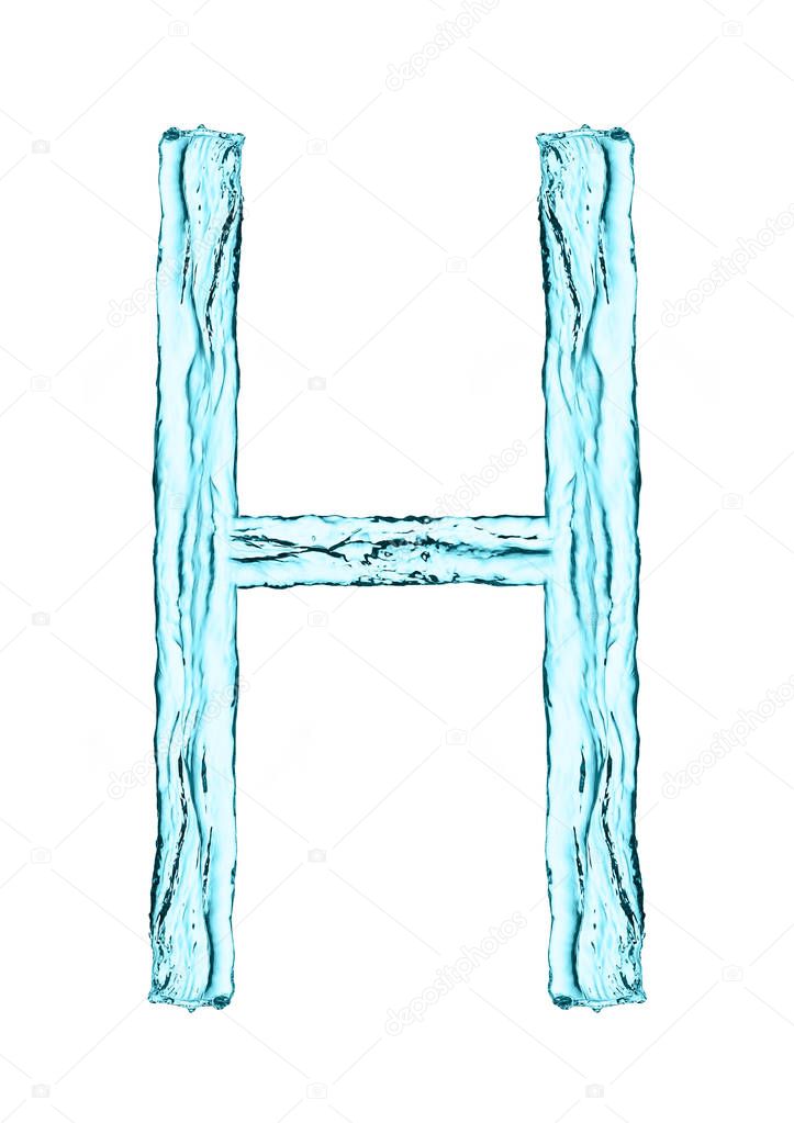 Water splash letter H with light blue color — Stock Photo © DenisMArt ...