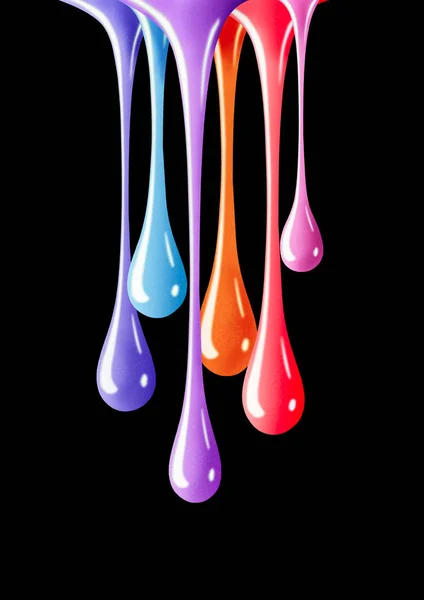 Nail polish liquid drops splash paint with glitter — Stock Photo, Image