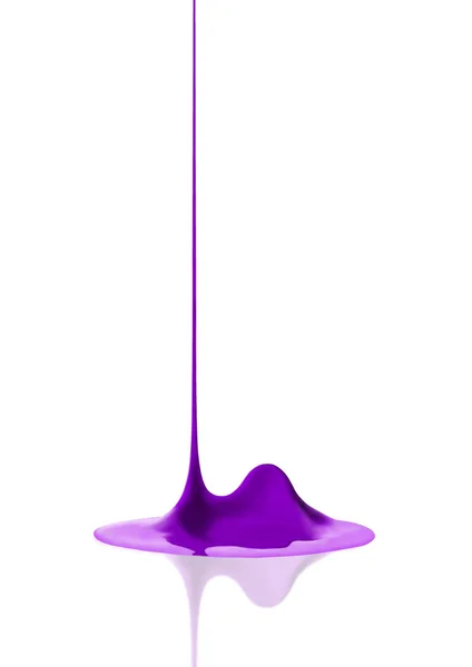 Nail polish liquid drop purple color reflection — Stock Photo, Image