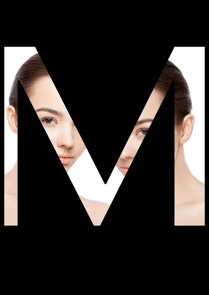 M 文字美容化粧女の子ファッション創造的なフォント — ストック写真