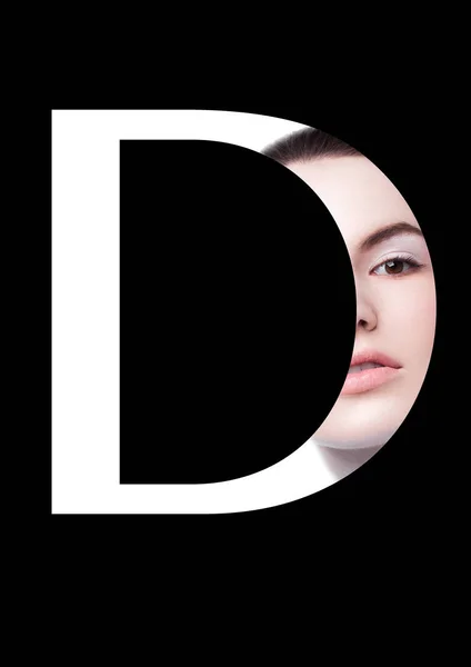 D 信美容化妆的女孩创意时装字体 — 图库照片