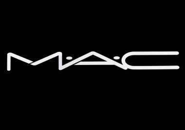 Londra, İngiltere - 15 Şubat 2017: Mac kozmetik logosu beyaz yazı siyah. Mac kozmetik 1984 yılında Toronto, Ontario, Kanada'da kurulmuştur.