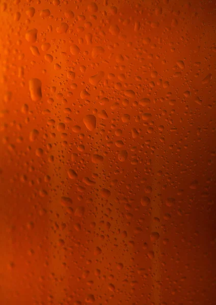 Brown glass beer bottle close up with dew drops — Stock Photo, Image