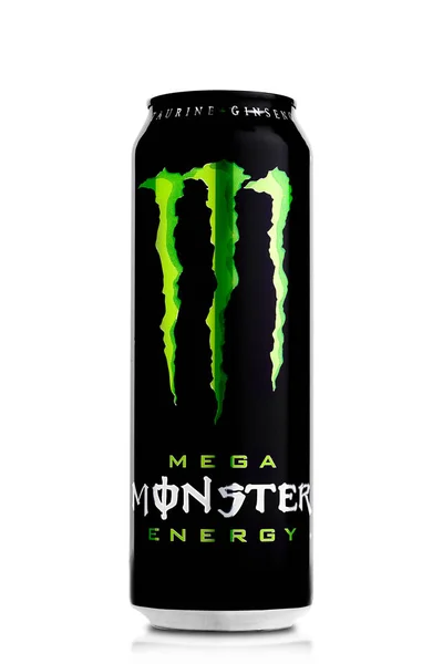 LONDON, UK - APRIL 12, 2017:  A can of Monster Energy Drink on white. Introduced in 2002 Monster now has over 30 different drinks with high a caffeine content. — Stock Photo, Image