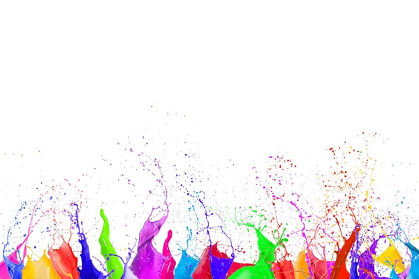 Colorful liquid paint splashes different colors — Stock Photo, Image