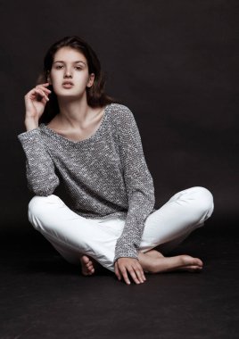 Güzel moda model poz ile modeli test